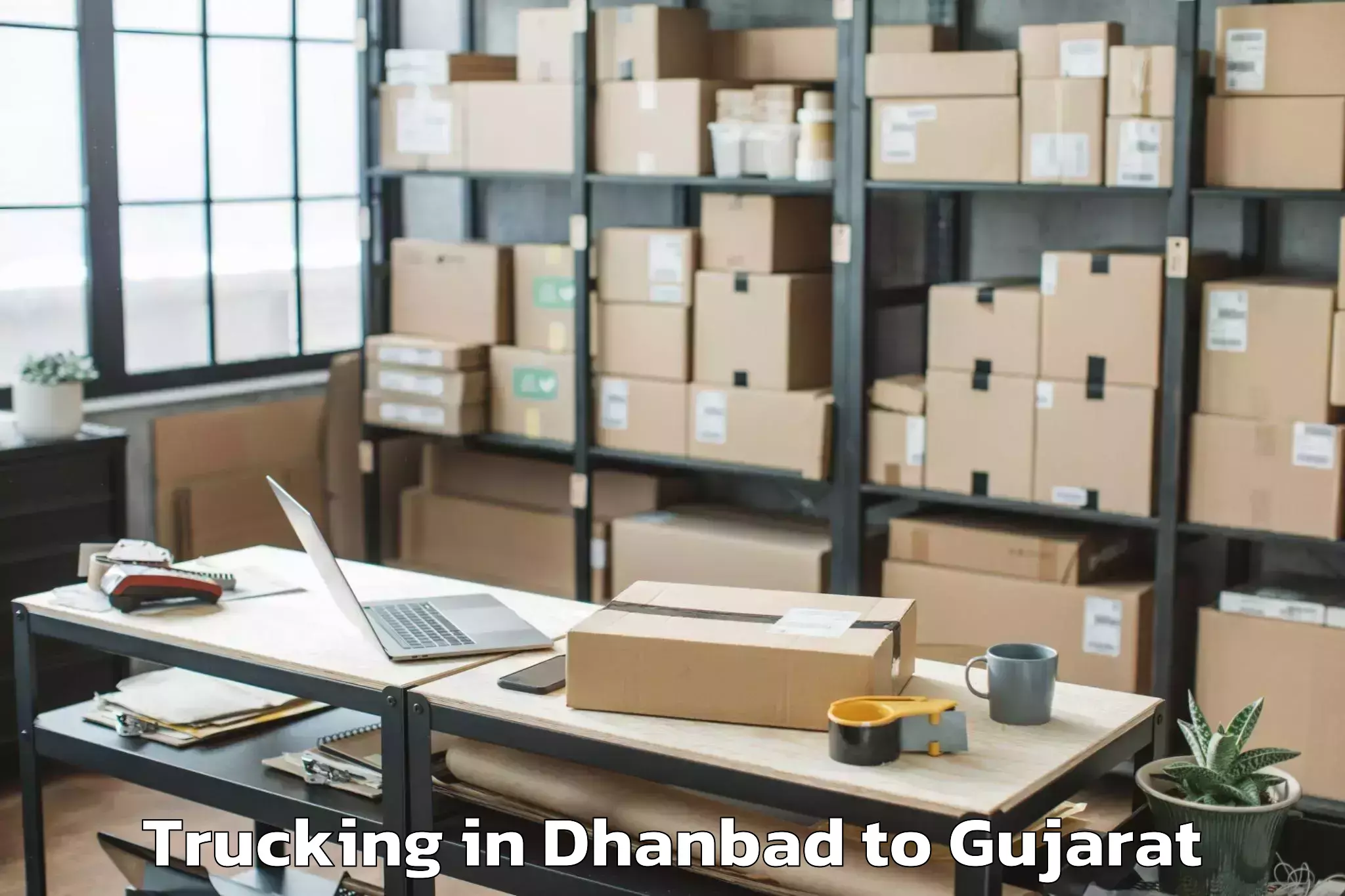 Top Dhanbad to Bedi Trucking Available